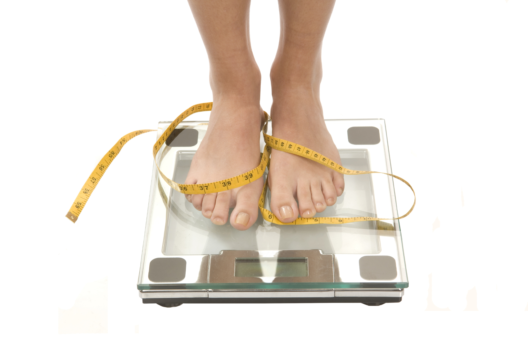 woman checking weight